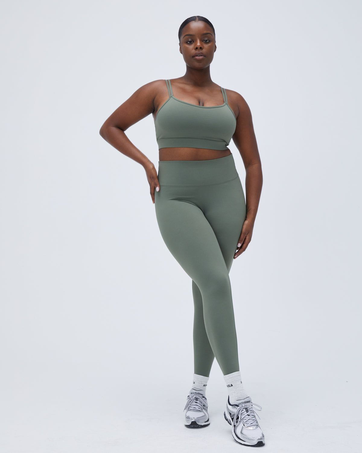 Khaki Green Adanola Ultimate Double Strap Bra | VOTAJC319