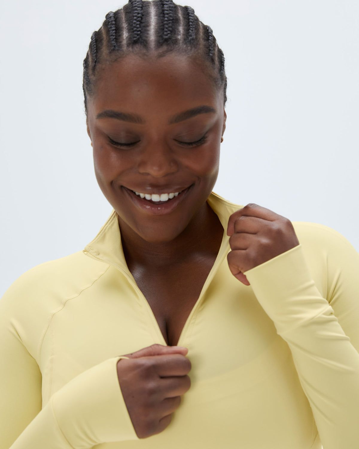 Lemon Yellow Adanola Ultimate Long Sleeve Quarter Zip Top | QBFSJX230