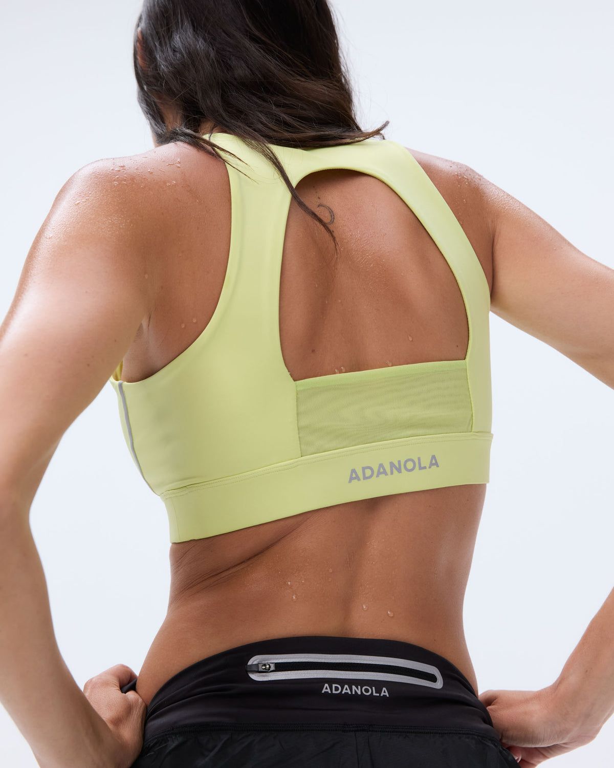 Light Green Adanola Mesh Open Back Bra | DZYORK047