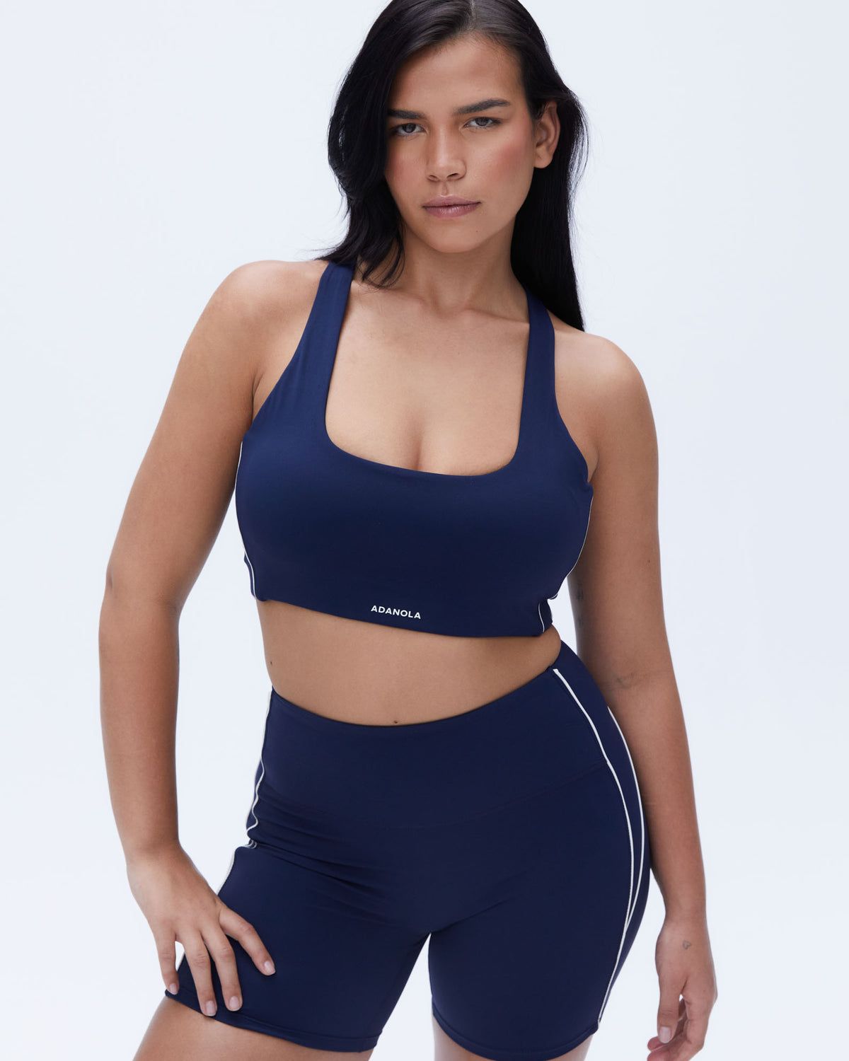 Navy Blue / White Adanola Ultimate Micro Piping Bra | BKNZQU485