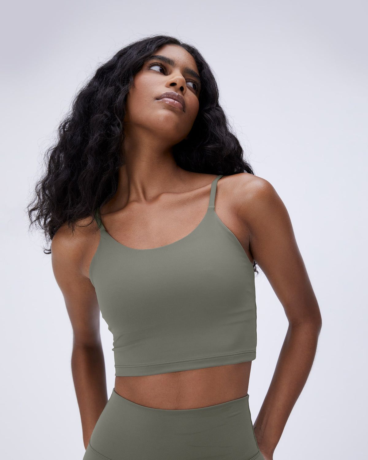 Olive Green Adanola Ultimate Tank Bra | NJUATK079