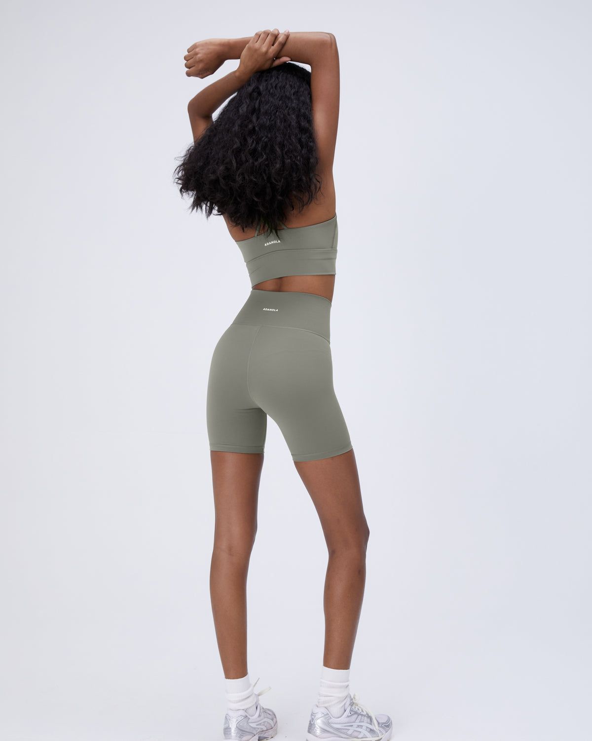 Olive Green Adanola Ultimate Wrap Over Crop Shorts | DORNTE874