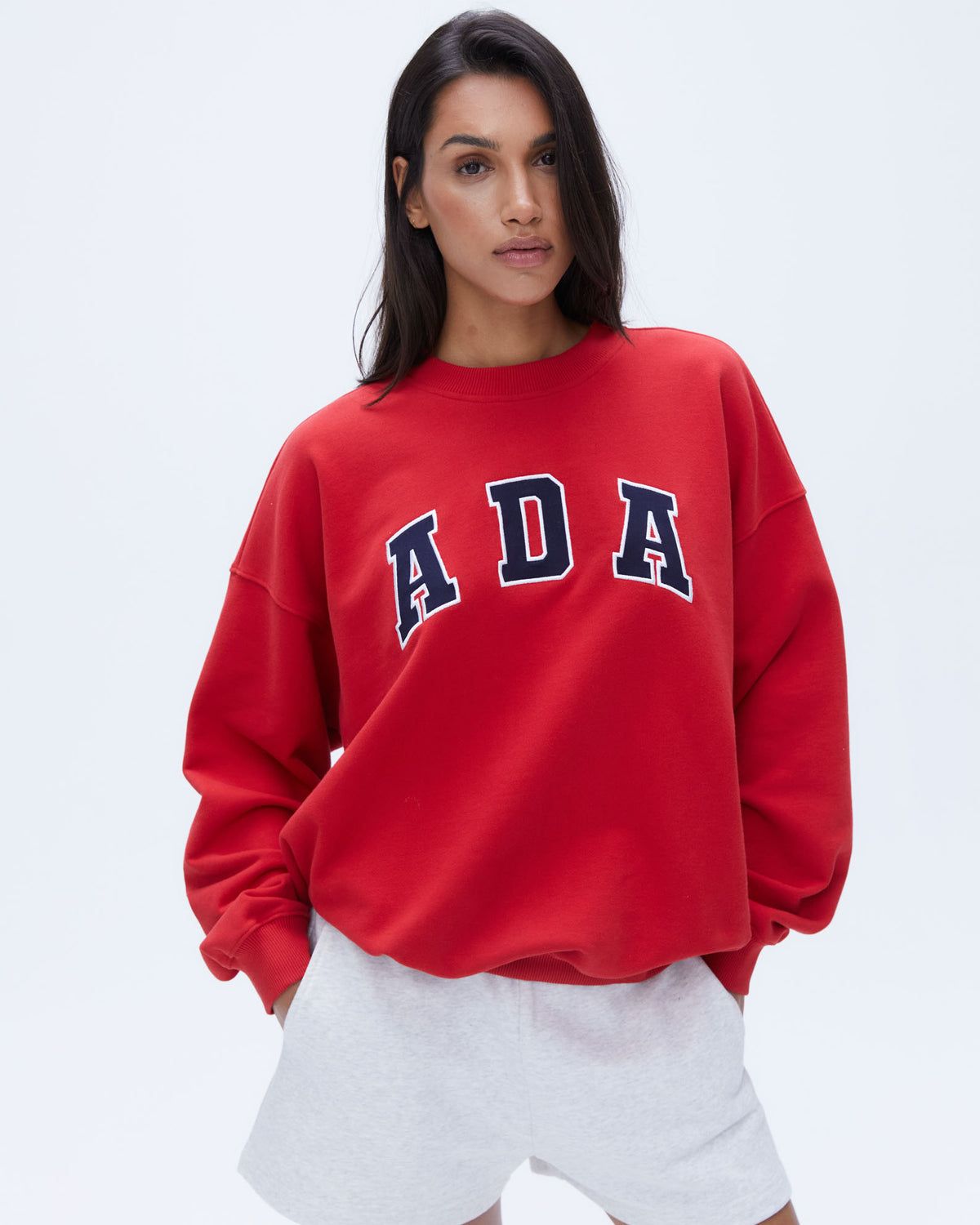 Red Adanola ADA Oversized Sweatshirt | DHTSKO275
