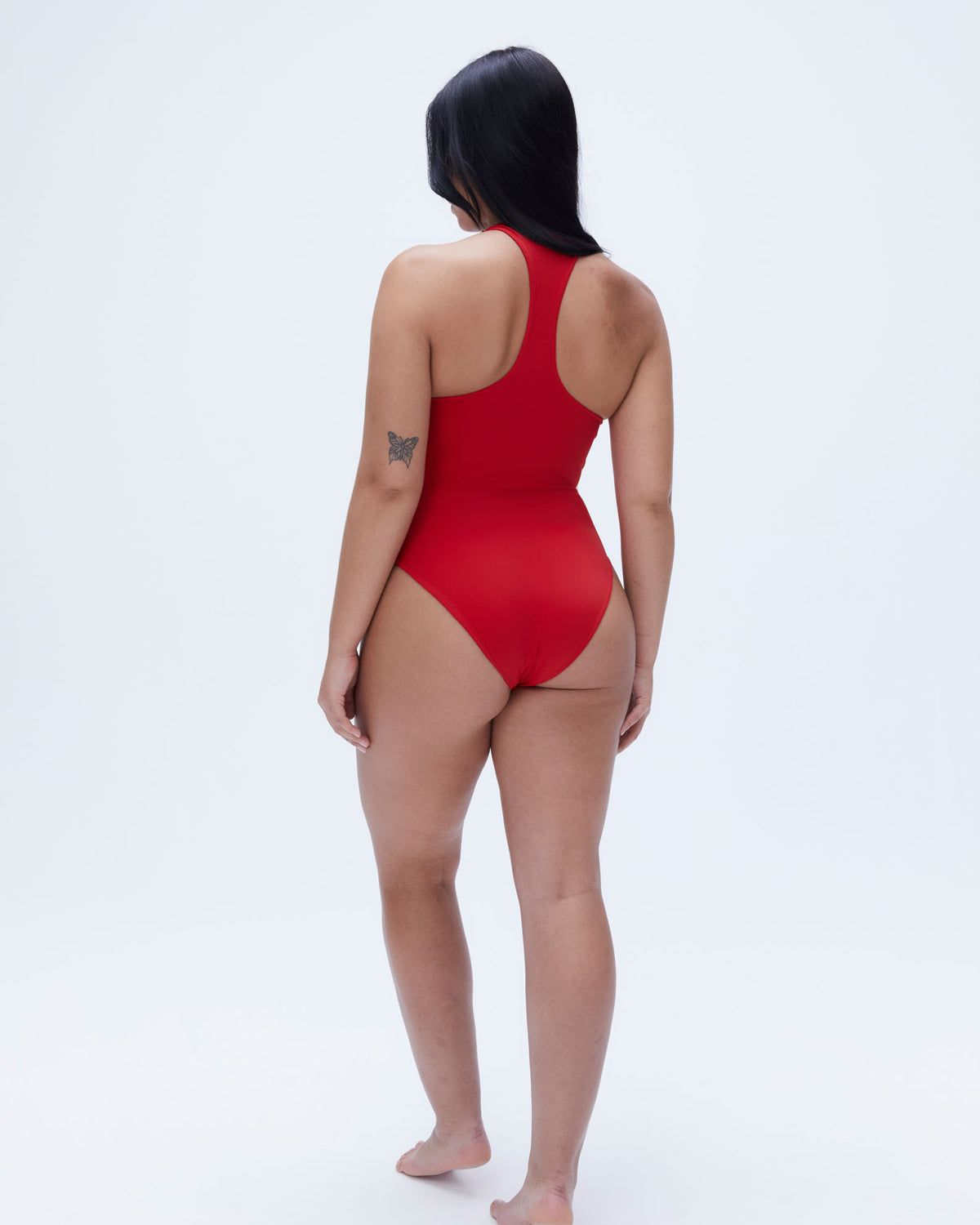 Red Adanola Racer Back High Leg Swimsuit | CDKTRA706