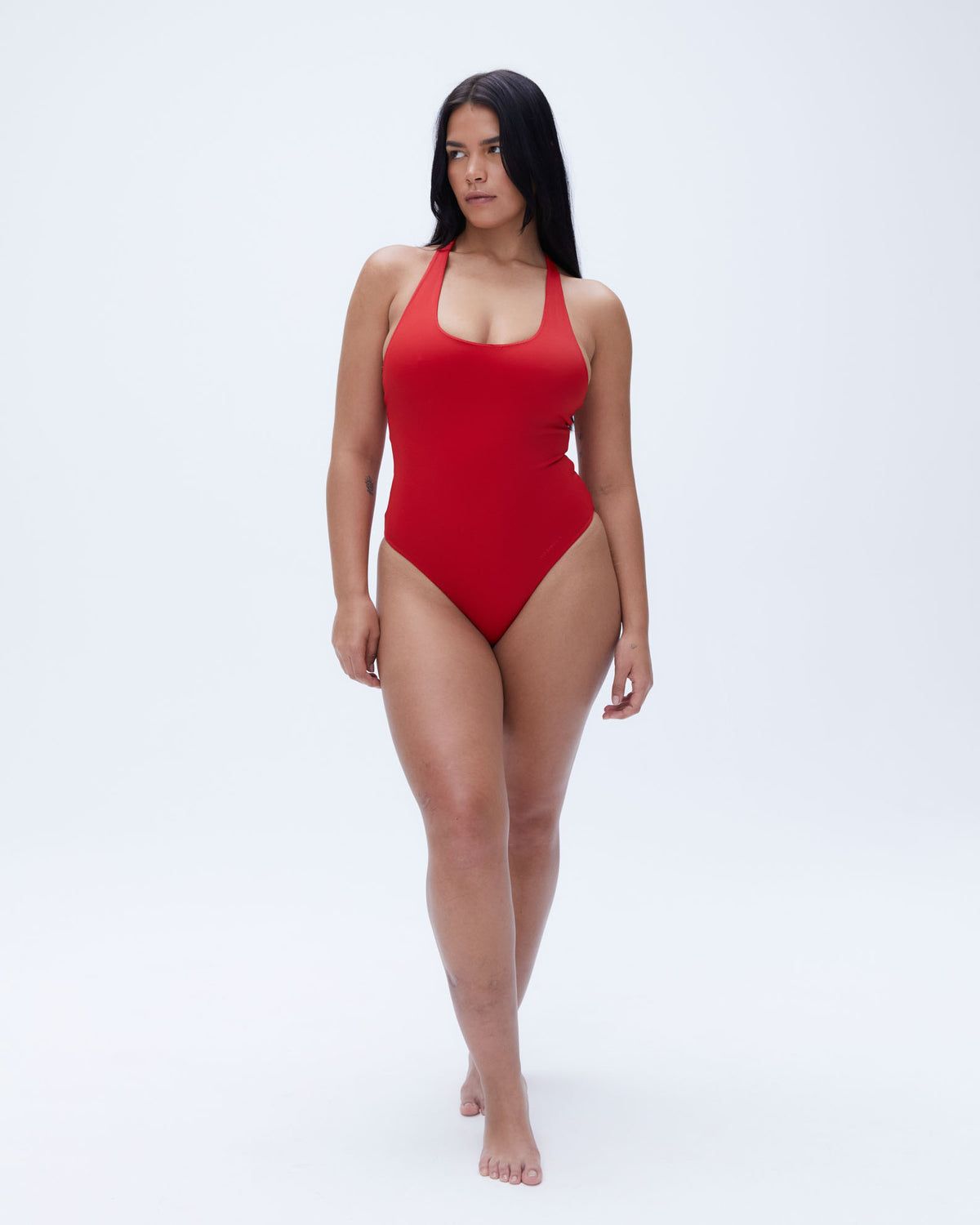 Red Adanola Racer Back High Leg Swimsuit | CDKTRA706