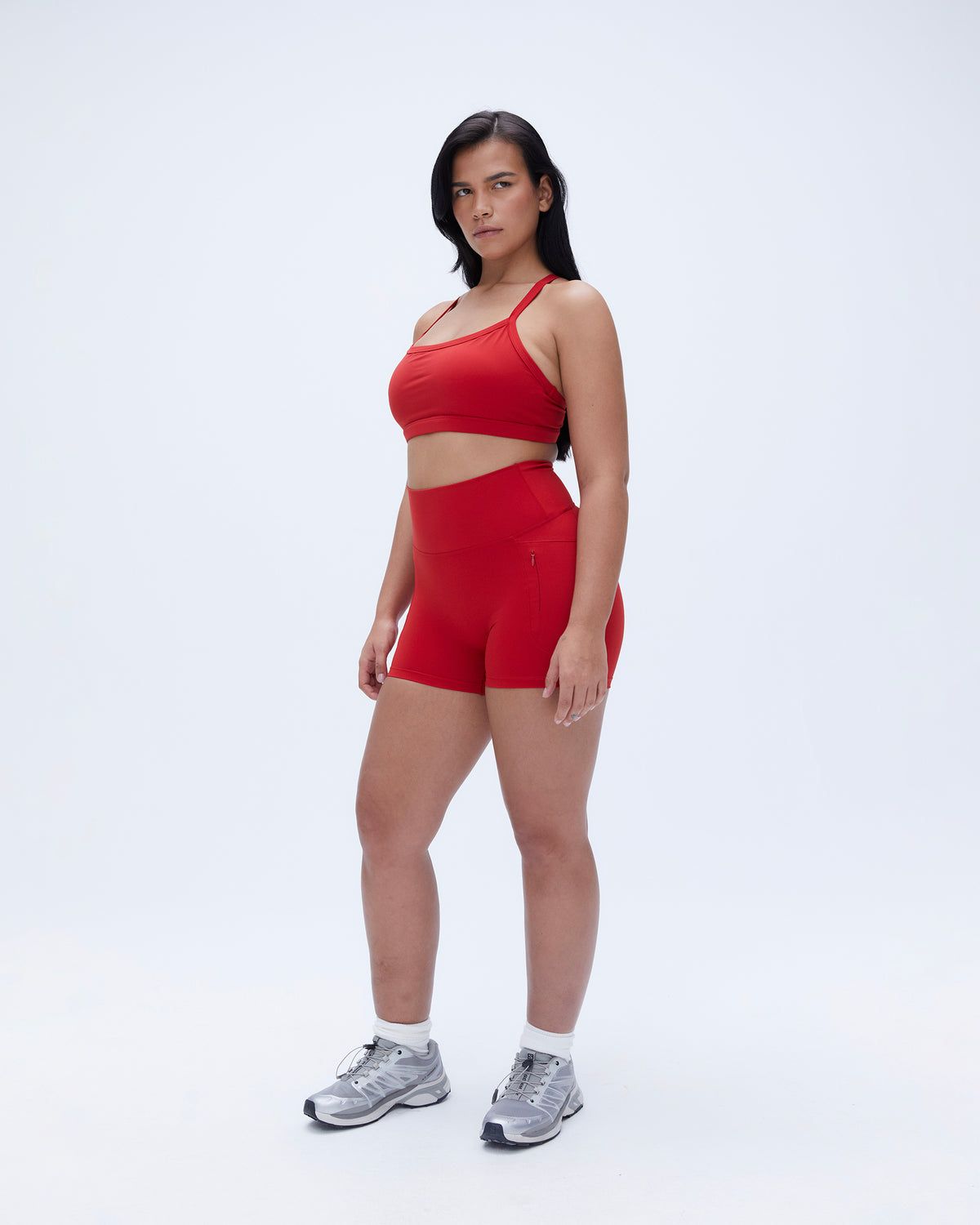 Red Adanola Ultimate Ultra Crop Pocket Short | LKBZGR359