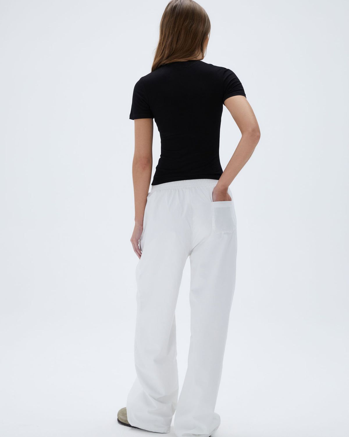 White Adanola Cotton Pull on Pants | YKJLQA642