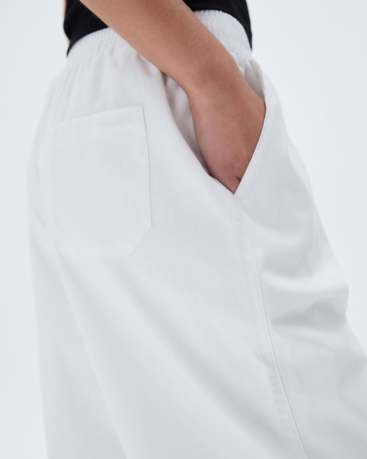 White Adanola Cotton Pull on Pants | YKJLQA642