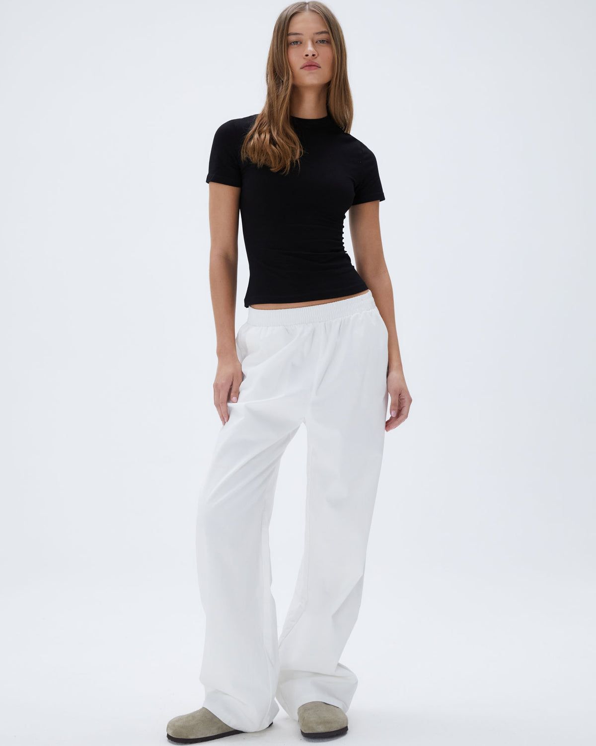 White Adanola Cotton Pull on Pants | YKJLQA642
