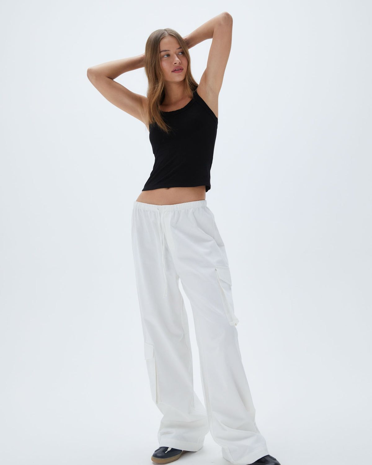 White Adanola Relaxed Cotton Cargo Pants | QRYKEM391