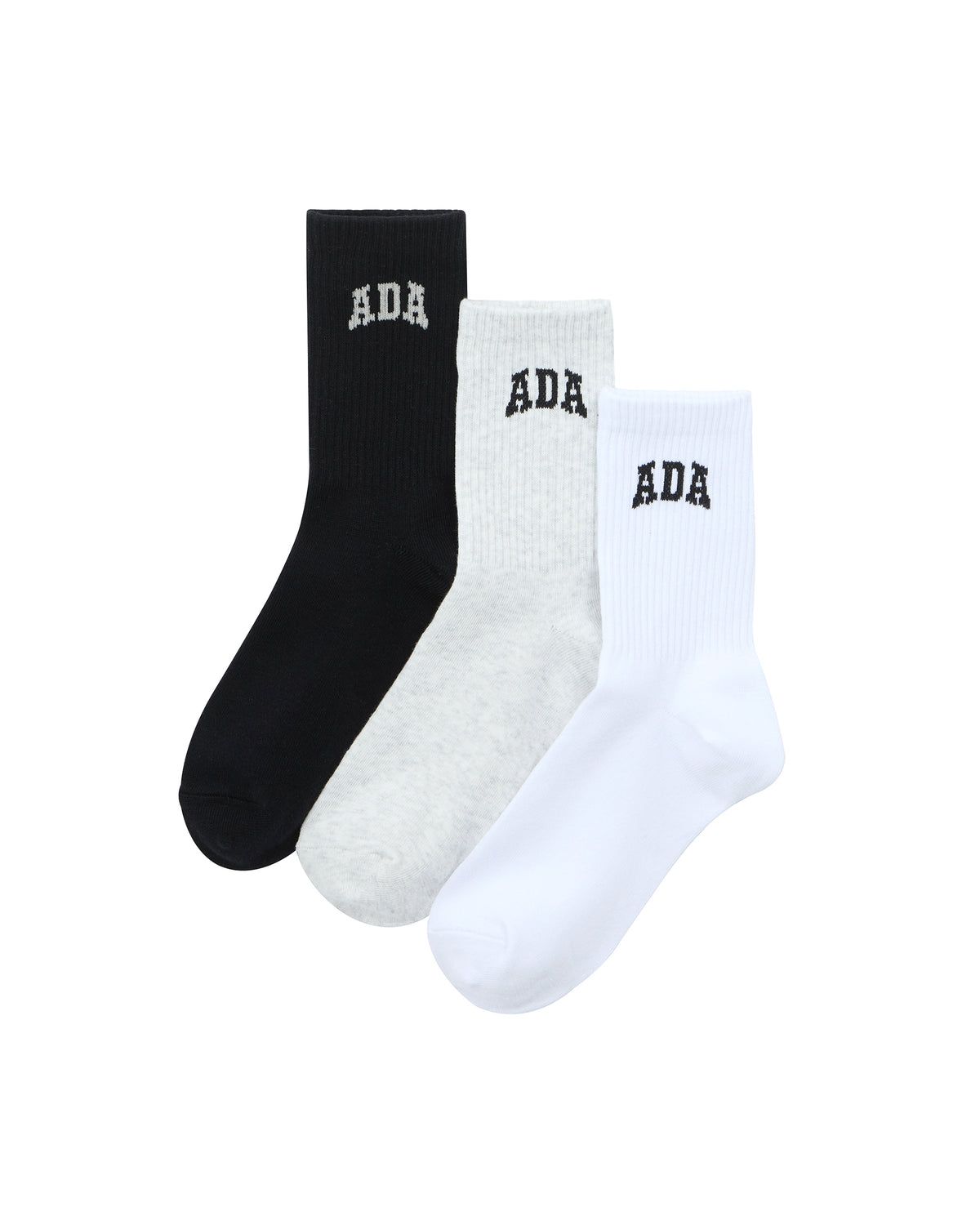 White / Black / Black / Cream / Light Grey / Black Adanola 3 Pack ADA Socks | KTDYZA123